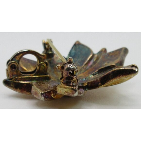 Vintage Avon Yellow Enamel Flower Brooch Pendant Gold Tone Glitter Floral Pin - Picture 7 of 9